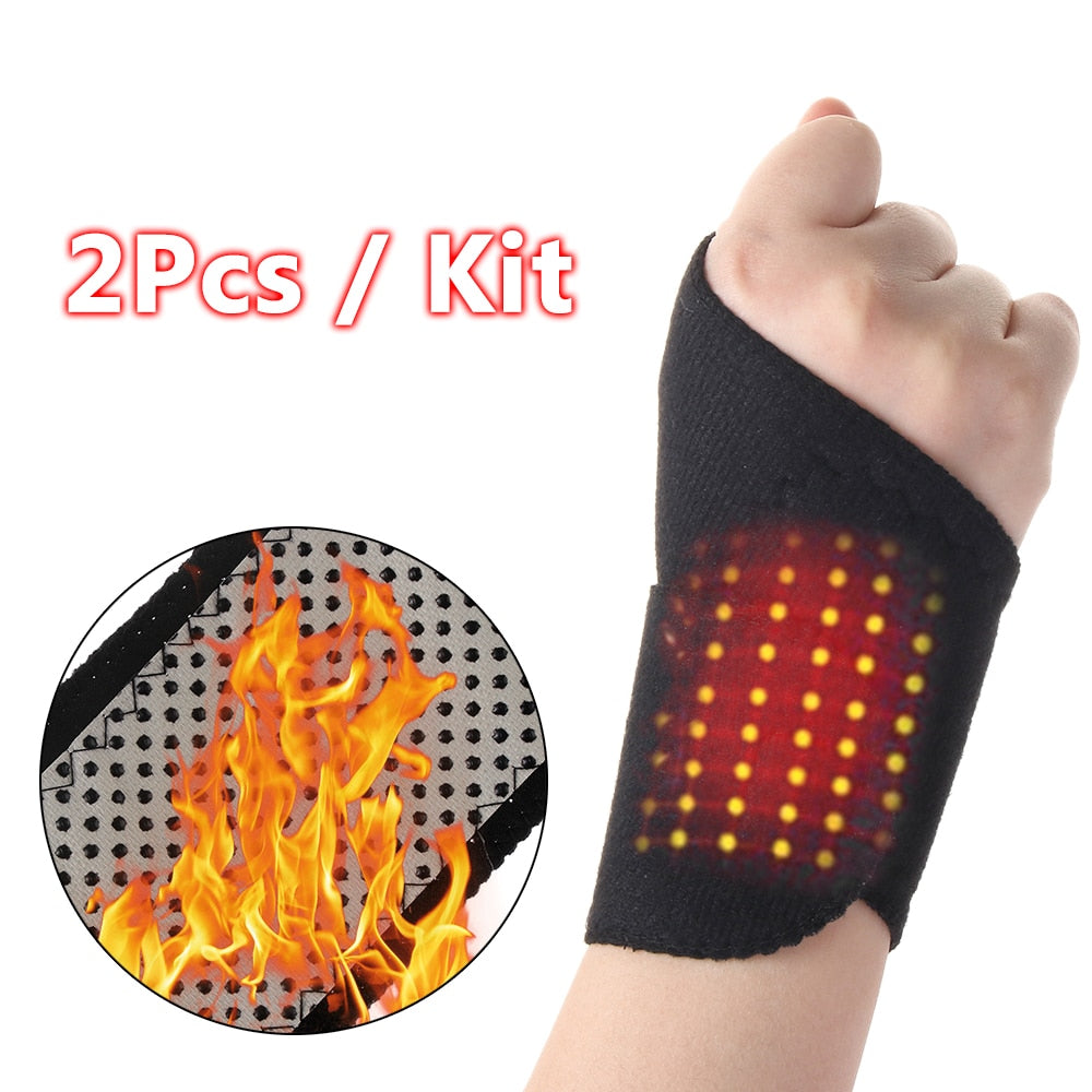 1Pair Self-heating Magnet Wrist Support Brace Guard Protector Warm Arthritis Pain Relief Sport Band Tourmaline Product Wristband
